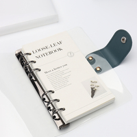 Carnet A5/A6 en PVC transparent, 90 feuilles, rechargeable, avec couverture à clipser, pour journal à feuilles mobiles et gestion budgétaire
