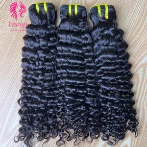 Großhandel Virgin Cuticle Aligned Hair Unverarbeitete Bündel Raw Deep Curly 3 Bilder Brazilian Human Hair Weave Bundles