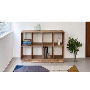 Estantería de madera de haya antigua, estantería de almacenamiento <span class=keywords><strong>con</strong></span> soporte - Product Image 1