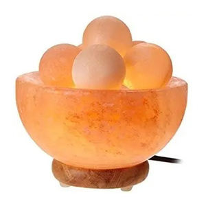 Lámpara de Sal Rosa del Himalaya 100% Natural de Primera Calidad, Tallada a Mano, Cuenco de Fuego, Bolas de Masaje, Diseño Personalizado, Estilo Amor - Product Image 1