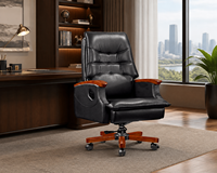 Chaise de bureau ergonomique traditionnelle en PU, pivotante, réglable, à dossier haut