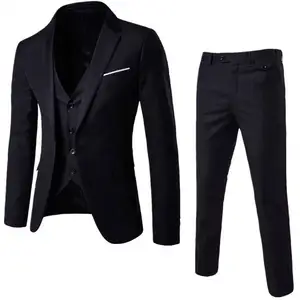 Completo da uomo Slim Fit Blazer giacca smoking gilet e pantaloni completo