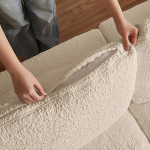 Cloud Sectional <b>Sofa</b> Set for Living Room Apartment Convertible L-Shaped Modular 3 Seater Modern Chenille <b>Sofa</b> Warm White - Product Image 3