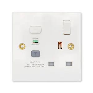 WOSOM New Style WSDKP-5 1Gang Switched RCD Socket White 13A 30mA Type A