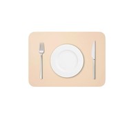 AI'LONG Sets de table rectangulaires modernes en PVC aspect cuir optique beige 41x31cm 1,5mm d'épaisseur lavables imperméables réutilisables
