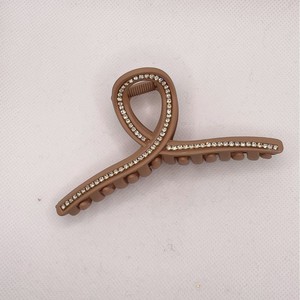 Rhinestone Claw Hair <b>Clip</b> for Women Plastic Grip Back Head Hair Accessory Daily Use Frosted Colors Sweet Style 13CM Tiyo Brand - Product Image 3