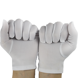 Guantes de algodón blanco con banda de marcha uniforme Premium personalizados guantes de pulido de limpieza de joyería de microfibra blanca - Product Image 5