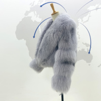 Veste courte en fourrure de renard bleu de qualité supérieure - Manteau d'hiver en fourrure pour femmes de qualité export