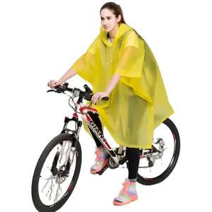 摩托车户外骑行 & 露营EVA女士或男士防水雨披OEM彩色雨衣蓝色透明黄色紫色雨披