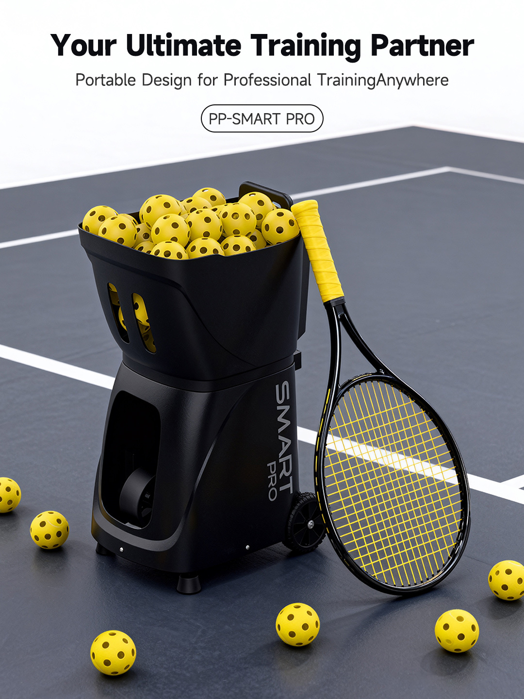 Professional PUSUN Pickleball Machine Smart Practice Ball Shooting Machine Pickleball Feeder for Club Balls Launcher Server