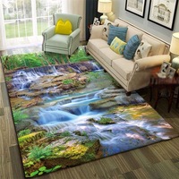 Tapis rectangulaire moderne en velours cristal imprimé 3D style Aubusson à poils ras, paillasson antidérapant pour couloir, salle de bain et cuisine, absorbant l'eau