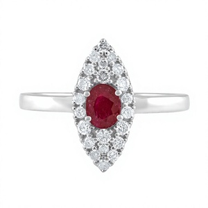 Bague en saphir rose et diamant en argent sterling 925 - Product Image 6
