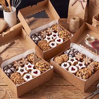 Boîtes à pâtisserie en kraft de qualité alimentaire avec fenêtre pour l'emballage de biscuits, beignets et pâtisseries, en stock aux États-Unis
