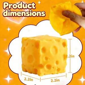 Juguete Antiestrés de Queso en Cubo, Material TPR, Varios Tamaños, de Levantamiento Lento, Novedad para el Día del Padre y Navidad - Product Image 3