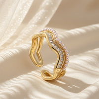 Bague pour femme en laiton plaqué or 14 carats, de forme géométrique luxueuse, attrape-regard, cadeau tendance pour fêtes et bals de promo