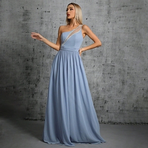 Abito da donna in rete <span class=keywords><strong>blu</strong></span> francese per le vacanze, modellante in vita - Product Image 4