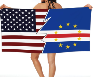 Serviette de plage unisexe de haute qualité avec design personnalisé du drapeau du <span class=keywords><strong>Cap</strong></span>-<span class=keywords><strong>Vert</strong></span>, séchage rapide, légère, en microfibre, pour les <span class=keywords><strong>vacances</strong></span> en bord de mer - Product Image 5