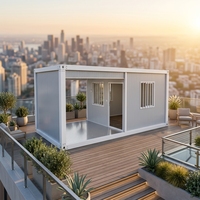 Maison conteneur modulaire préfabriquée 40 pieds, conception intégrée, bureau mobile détachable pour usage d'urgence et temporaire
