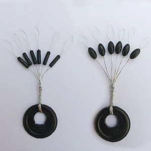 Wholesale Black Durable Rubber <strong>Fishing</strong> Bobber <strong>Float</strong> 6-in-1 Oval Beads Sinker Stopper Smoothly Polished Hole 4 Sizes <strong>Cylindrical</strong> - Product Image 4