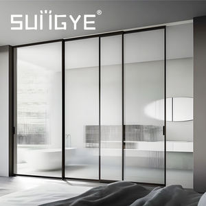 Sungye Moderne Schuifdeur Slanke Aluminium Frame Schuifdeuren Barrièrevrij Spoor Indoor Glazen Schuifwand Keuken Kantoordeur - Product Image 3
