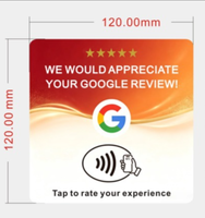 Base de Acrílico para Mesa con Tarjeta de Reseñas de Google, Compatible con NFC213 13.56MHz, Tocar para Resaltar, Escanear QR, OEM/ODM Personalizado, Muestra en 1-3 Días, Entrega en 5-7 Días
