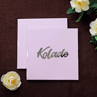 Invitation de mariage personnalisée violet clair cartes de remerciement avec lettres en acrylique et texte en aluminium pour événement de fête de mariage