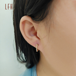 Pendientes Geométricos Nuevos con Forma de Zirconia, Pendientes de Oro Real de 18k para Mujer, Joyería de Oro Puro de 18k - Product Image 2