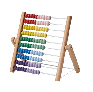 Herramientas de Educación Temprana Montessori, Juguetes Educativos de Madera para Niños, Ábaco Vertical Colorido de 10 Ranuras para Cálculo Matemático, Edades 0-3 - Product Image 1