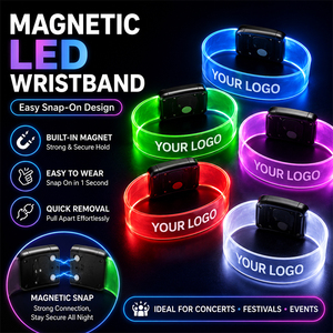 Bracelet lumineux LED personnalisé, bracelet transparent en TPU lumineux avec impression de logo pour la promotion d'événements et de fêtes - Product Image 1