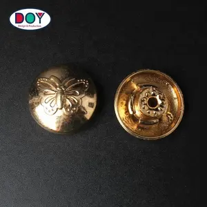 New Design Custom 3D Animal Logo Plated Gold Metal Buttons for Garment