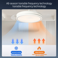 Ventilateur de plafond moderne de style nordique de 42 pouces avec éclairage LED, télécommande intelligente, ventilateur silencieux invisible, moteur DC