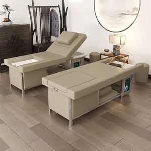 Cama de masaje eléctrica de lujo con reposacabezas integrado y baño de pies, adecuada para salones de belleza con circulación de agua - Product Image 3