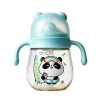 Vaso con Pajita Panda PPSU, Forma Redonda con Asas Dobles para Bebés