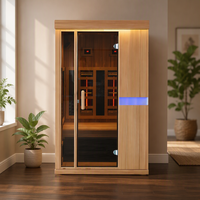 SS-200G Sauna sec 2 personnes à vapeur et infrarouge lointain à spectre complet, en bois massif écologique, facile à utiliser, avec fenêtres en travers.