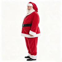 Ensemble de costume de Père Noël pour adulte, tenue de Père Noël en velours de qualité supérieure avec chapeau et ceinture pour Noël, carnaval, fête de fin d'année