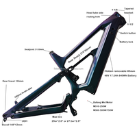 Cadre de vélo électrique Dengfu E10 EMTB à suspension intégrale en fibre de carbone, moteur central Bafang M510 M560, batterie 840WH, UDH 29ER Boost 148*12mm