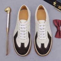 Chaussures de sport pour hommes en cuir véritable à lacets, nouveau style rétro noir, tendance, décontractées, légères, grandes tailles, semelles plates