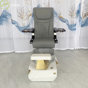 Nuevo proceso Gelatum Base High Back <span class=keywords><strong>Foot</strong></span> Spa Chair Electric Gold Beauty Shop Masaje Pedicura Silla con surf - Product Image 3