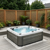 Bain à remous carré intelligent moderne Sunrans en acrylique avec 63 jets hydro et contrôle intelligent Balboa pour les loisirs en extérieur