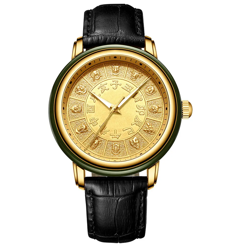 חדש מכירה לוהטת גלגל המזלות סמל רומן עיצוב גבוהה כיתה חדש לגמרי עור רצועת סגסוגת מקרה יוניסקס עסקי קוורץ שעון