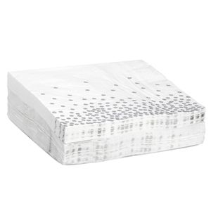 กระดาษเช็ดปากลายจุดสีเงิน ขนาด 13x13 นิ้ว 3 ชั้น เคลือบฟอยล์ 18 แกรม ทำจากเยื่อไม้ - Product Image 3