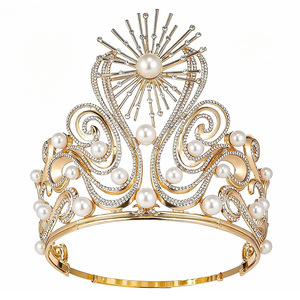 Corona de cristal multicolor con pedrería grande para desfile, tiara para boda, accesorio nupcial para la cabeza - Product Image 6