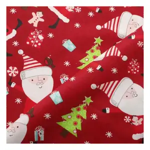 Lager 100% Baumwolle Weihnachten Design gedruckt gewebten Stoff Cartoon Kleidung Dekoration Sofa Stoff