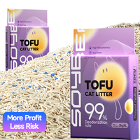 Litière pour chat en tofu, sable à faible poussière, absorbant les odeurs, effet agglomérant, parfum de lavande, litière pour chat en tofu jetable dans les toilettes
