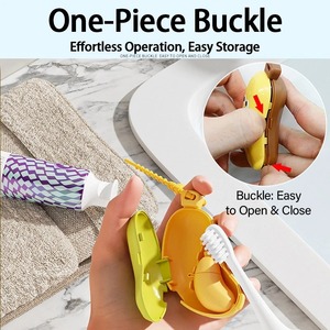 Banana toothbrush protective cap with toothpaste <b>storage</b> <b>box</b> - compact and convenient - essential toothbrush cover for travel - Product Image 4