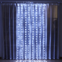 Guirlandes lumineuses LED en forme de rideau, étanches, pour extérieur, indice de protection IP44, à intensité variable, avec prise, blanc chaud, décoratives pour Noël