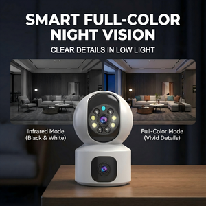 Caméra réseau intérieure sans fil, rotation à 355 degrés, CMOS, vision nocturne infrarouge, résistante à l'eau IP54, pour appartement, villa - Product Image 4