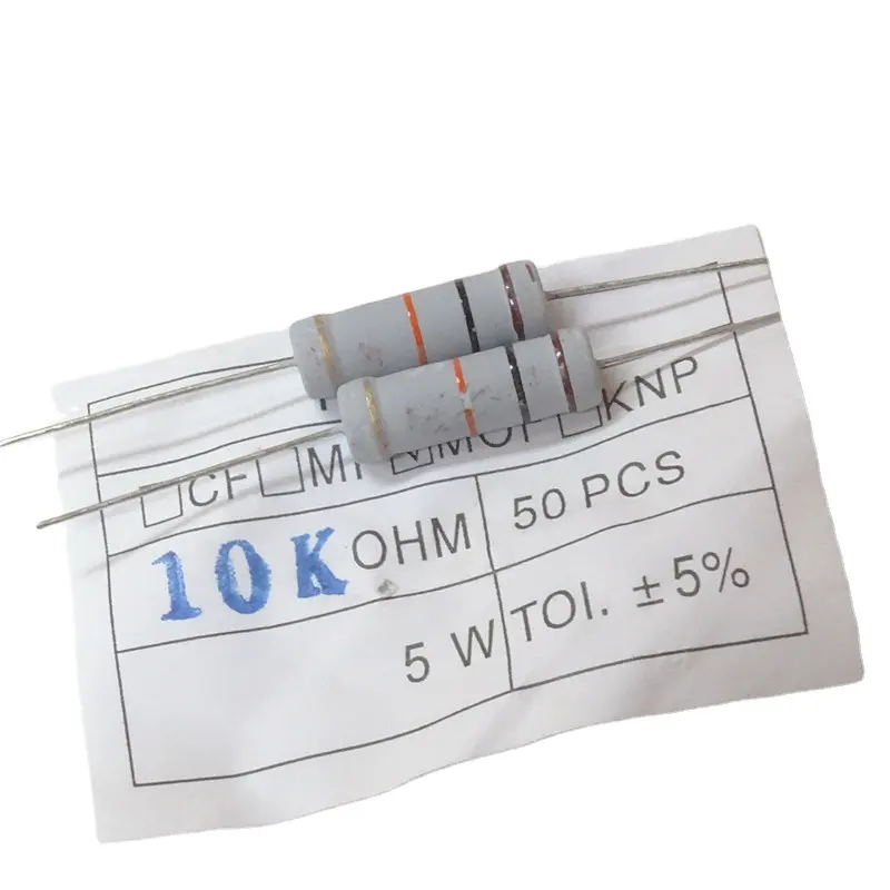 THJ金属酸化物皮膜抵抗器10kオーム5w5% カーボン皮膜カラーコード抵抗器