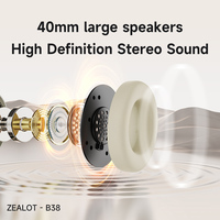Écouteurs sans fil Zealot B38, casques supra-auriculaires, plus petits casques Bluetooth, écouteurs supra-auriculaires pliables, casques de jeu
