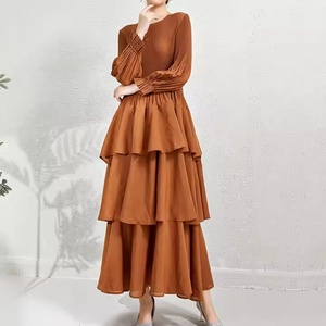 Vestidos Midi de Lino 100% Ecológicos para Mujer, Diseño Plisado Vintage Elegante, Transpirables, Estilo Casual de Verano, Estampado Sólido - Product Image 2